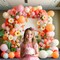 125pcs Pink and Coral Red Balloon Garland Arch Kit – Ivory White, Maca Orange & Peach Latex Balloons – Premium Decoration Set for Mother’s Day, Wedding, Engagement, Anniversary & Baby Shower